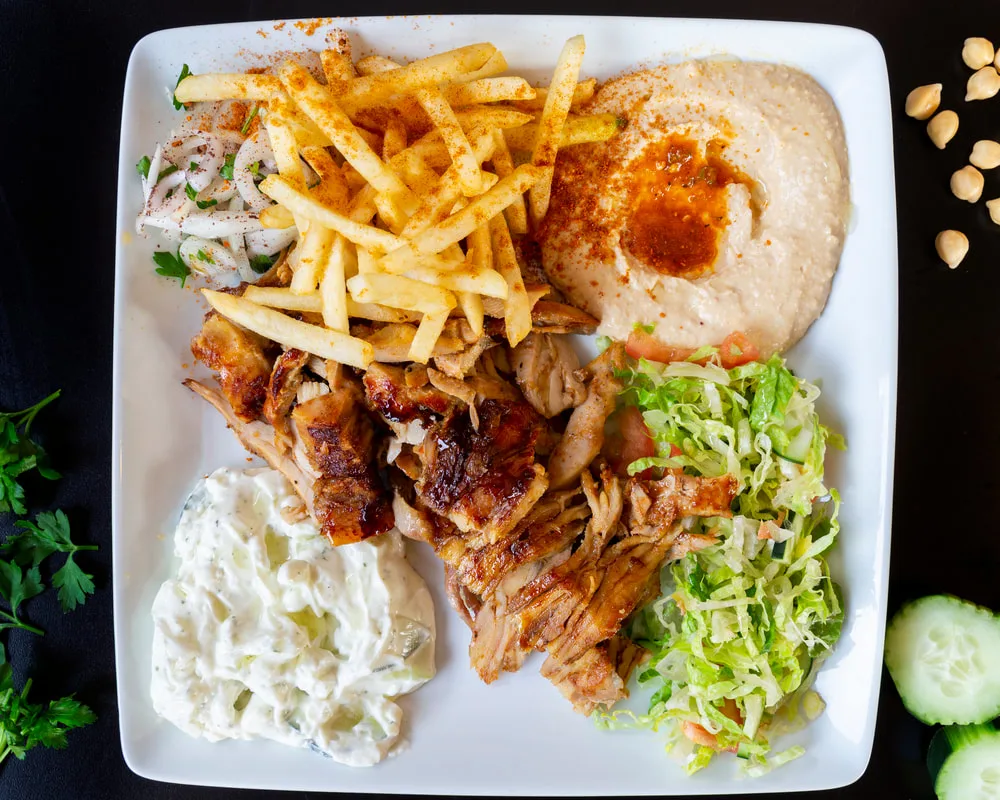 Mixed salad with Shawarma